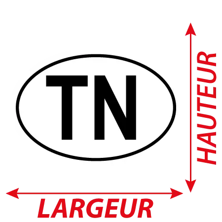 Détail Autocollant TN - Code Pays Tunisie