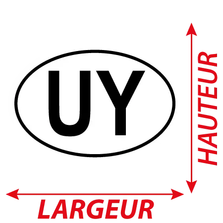 Détail Autocollant UY - Code Pays Uruguay