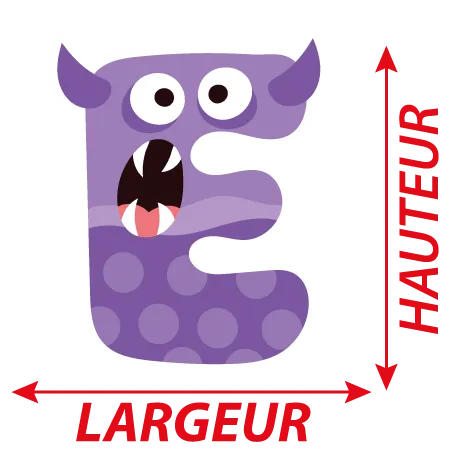 Détail Autocollant Lettre E Alphabet Enfant Monstre