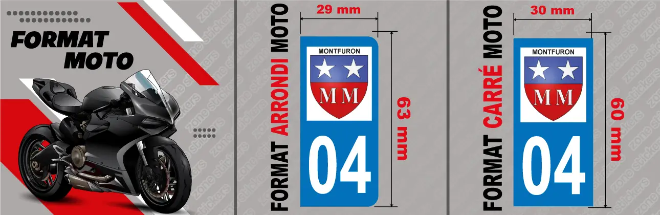 Détail Sticker Plaque Montfuron 04110 moto